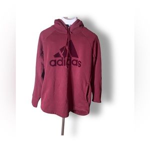Adidas Sweater Hoodie, burgundy Medium
